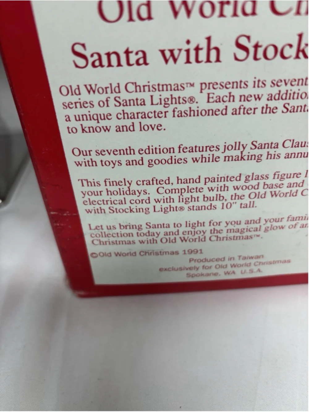 Old World Christmas product 1991